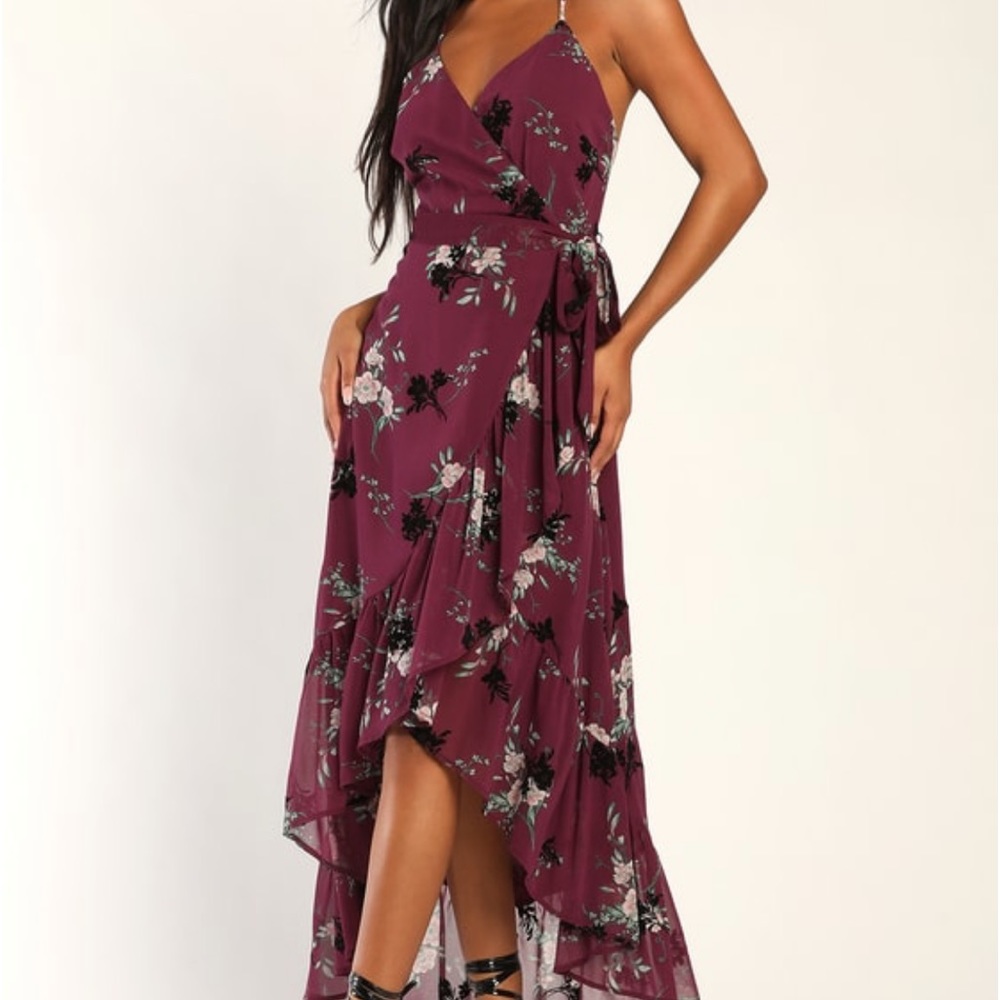 Lulus Romance plum high low dress